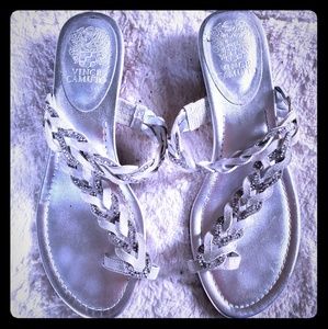 Silver Strappy Sandals